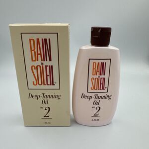 VTG 1988 Bain de Soleil Deep Tanning Oil SPF 2 -HTF -4oz -USA Made Suntan Lotion